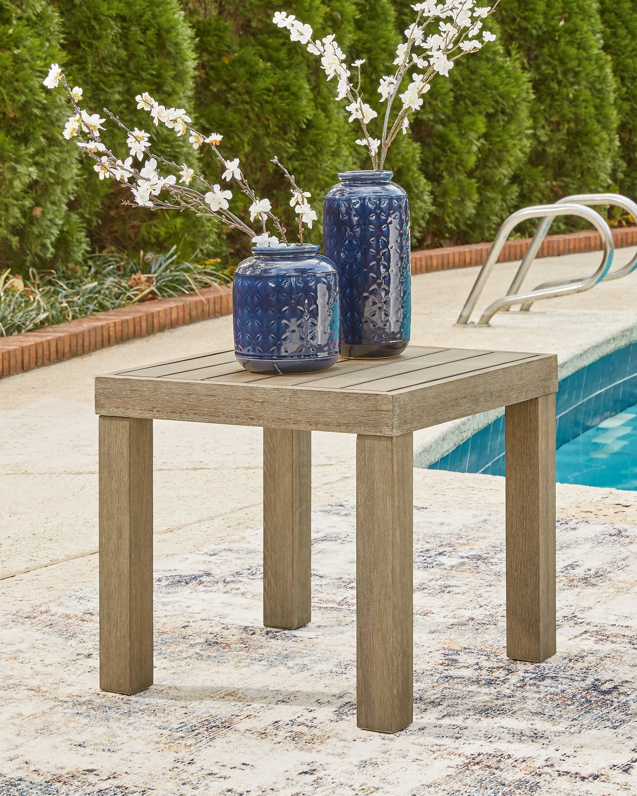 Floridian Furniture - Ashley Furniture - Silo Point Outdoor - Square End Table / Brown - P804-702