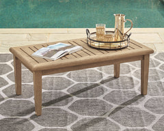 Floridian Furniture - Ashley Furniture - Gerianne Outdoor - Rectangular Cocktail Table / Grayish Brown - P805-701