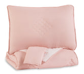 Floridian Furniture - Ashley Furniture - Lexann Full Comforter Set - Full Comforter Set / Pink/White/Gray - Q901003F