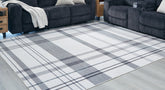 Floridian Furniture - Ashley Furniture - Kaidlow Rug - 7'7" x 9'8" Washable Rug / Gray/Cream - R405911
