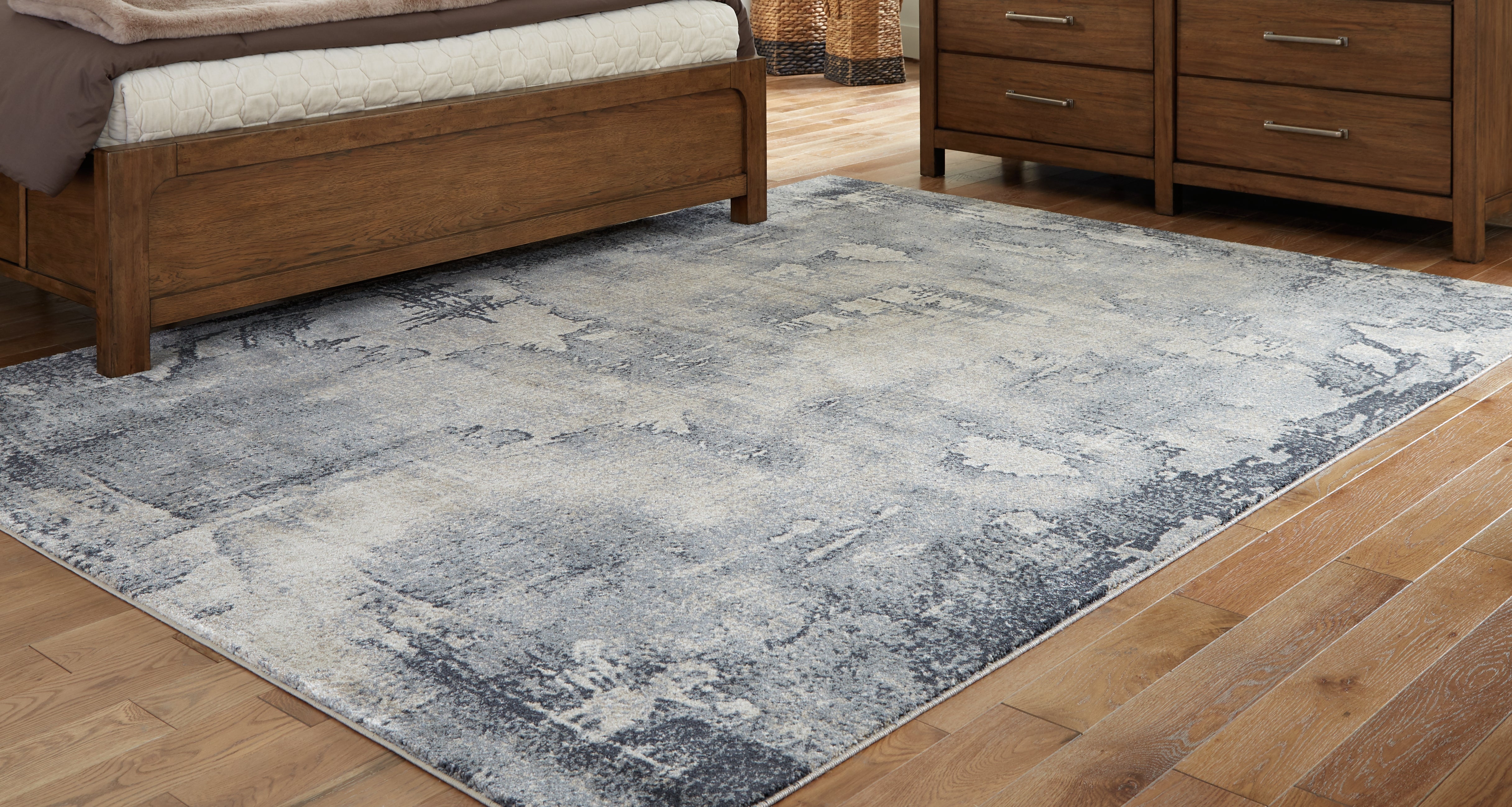 Floridian Furniture - Ashley Furniture - Langrich Rug - 7'10" x 10'6" Rug / Blue/Gray/Cream - R406131