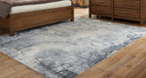 Floridian Furniture - Ashley Furniture - Langrich Rug - 7'10" x 10'6" Rug / Blue/Gray/Cream - R406131