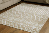 Floridian Furniture - Ashley Furniture - Bunchly Rug - 4'11" x 7'2" Washable Rug / Tan/Brown/Cream - R406222