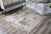 Floridian Furniture - Ashley Furniture - Elaning Rug - 5' x 7' Rug / Black/Gray/Cream - R406702