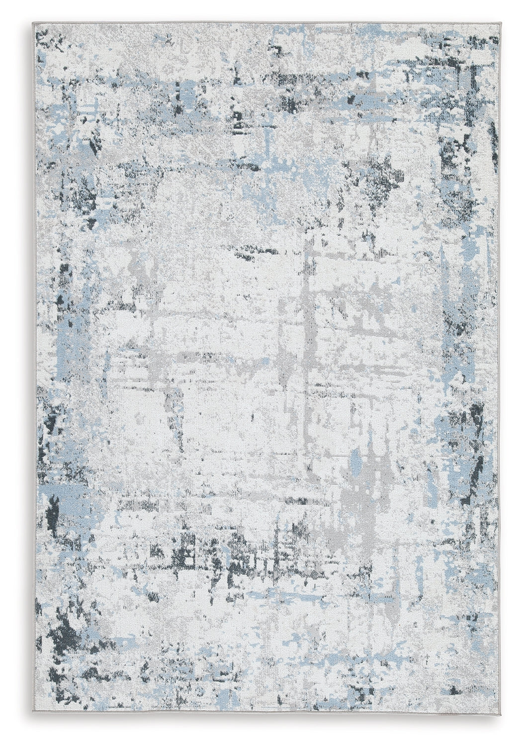 Floridian Furniture - Ashley Furniture - Emertonly Rug - 8' x 10' Washable Rug / Blue/White/Gray - R406981