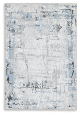 Floridian Furniture - Ashley Furniture - Emertonly Rug - 8' x 10' Washable Rug / Blue/White/Gray - R406981