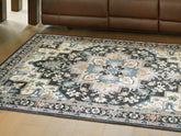 Floridian Furniture - Ashley Furniture - Leningston Rug - 8' x 10' Washable Rug / Black/Cream/Blue - R407061