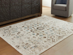 Floridian Furniture - Ashley Furniture - Jossler Rug - 5' x 7' Rug / Ivory/Brown/Teal - R407072