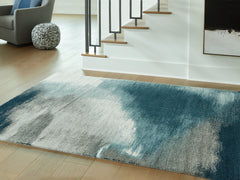 Floridian Furniture - Ashley Furniture - Brentward Rug - 8' x 10' Rug / Blue/Gray/Ivory - R407081