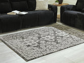 Floridian Furniture - Ashley Furniture - Glennisman Rug - Large Rug / Black/Gray/Ivory - R407271