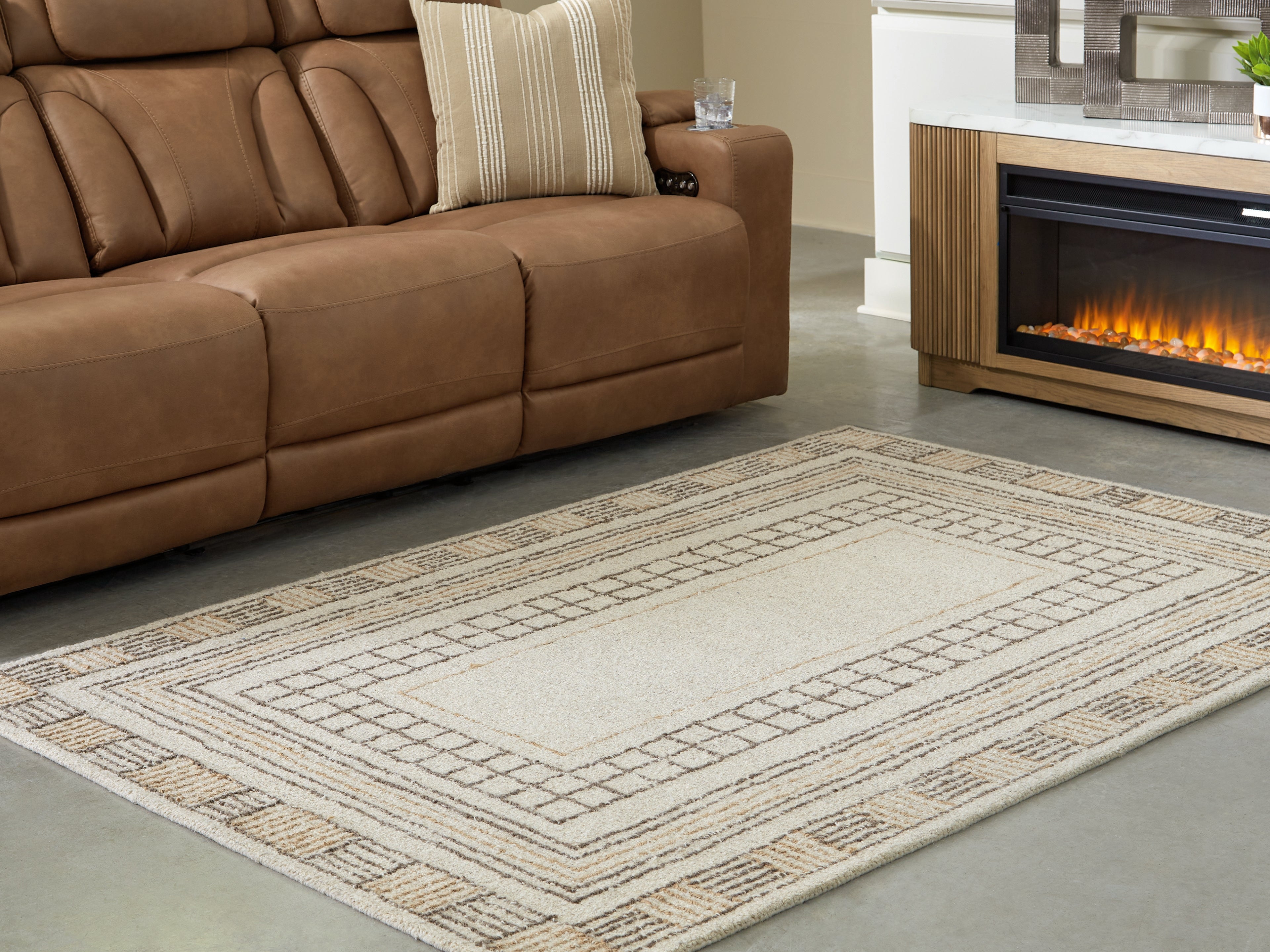 Floridian Furniture - Ashley Furniture - Idaman Rug - Medium Rug / Taupe/Brown - R407292