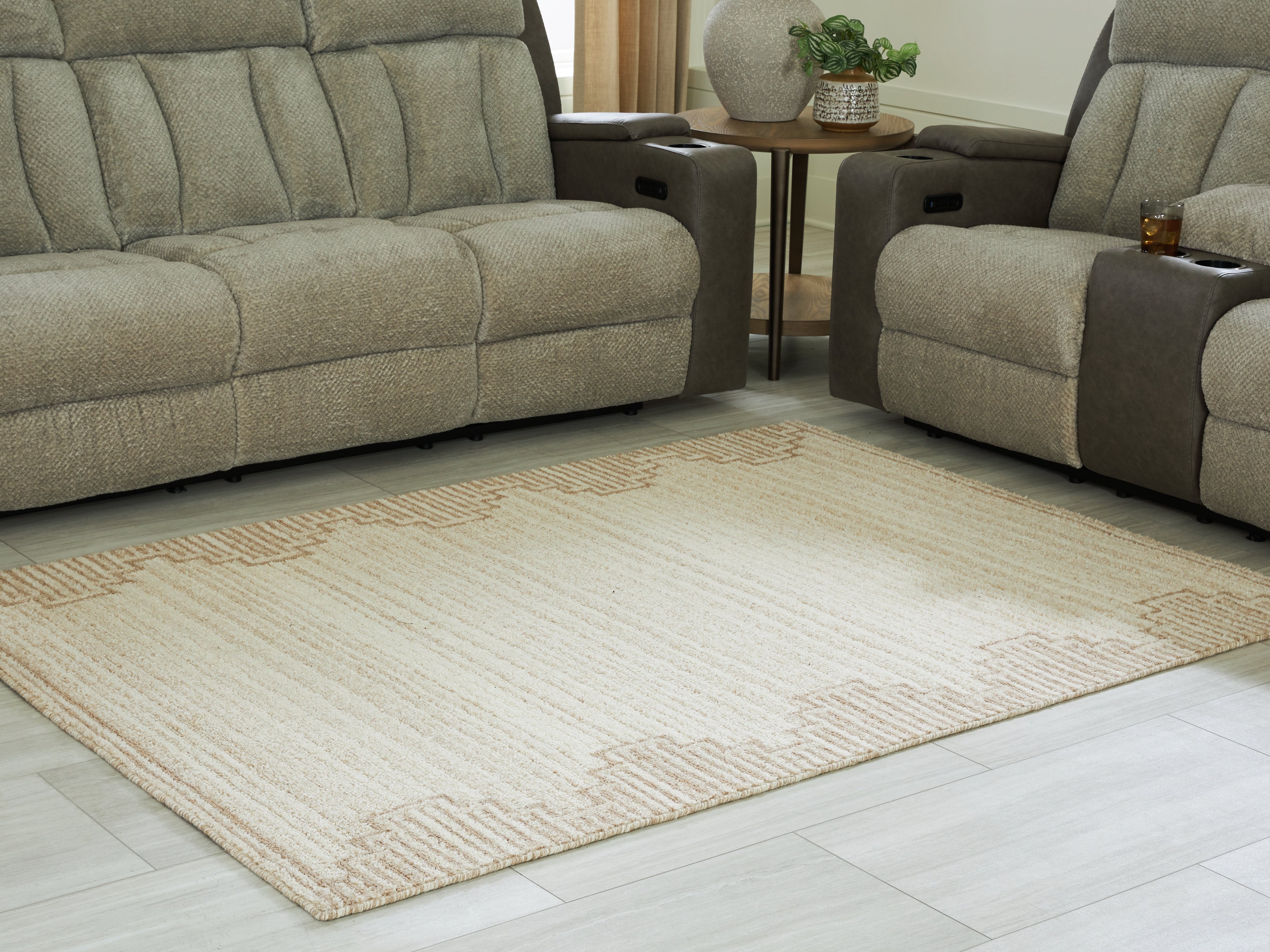 Floridian Furniture - Ashley Furniture - Emorymore Rug - Medium Rug / Brown/Beige - R407302