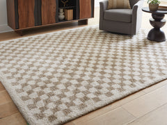 Floridian Furniture - Ashley Furniture - Karamen Rug - Medium Rug / Taupe/Ivory - R407342