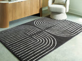 Floridian Furniture - Ashley Furniture - Eldonmore Rug - 5' x 7' Area Rug / Black/Ivory - R407572