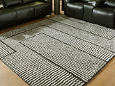 Floridian Furniture - Ashley Furniture - Kurtmen Rug - 7'10" x 9'10" Area Rug / Black/Ivory - R407591