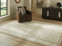 Floridian Furniture - Ashley Furniture - Dot Rug - 7'8" x 10' Area Rug / Cream/Brown/Taupe - R407651