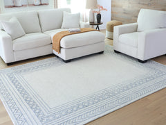 Floridian Furniture - Ashley Furniture - Azelhurst Rug - 5' x 7' Area Rug / Blue/Ivory/Gray - R407852