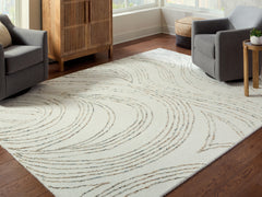 Floridian Furniture - Ashley Furniture - Deenbury Rug - 5' x 7' Area Rug / Ivory/Green/Brown - R407862