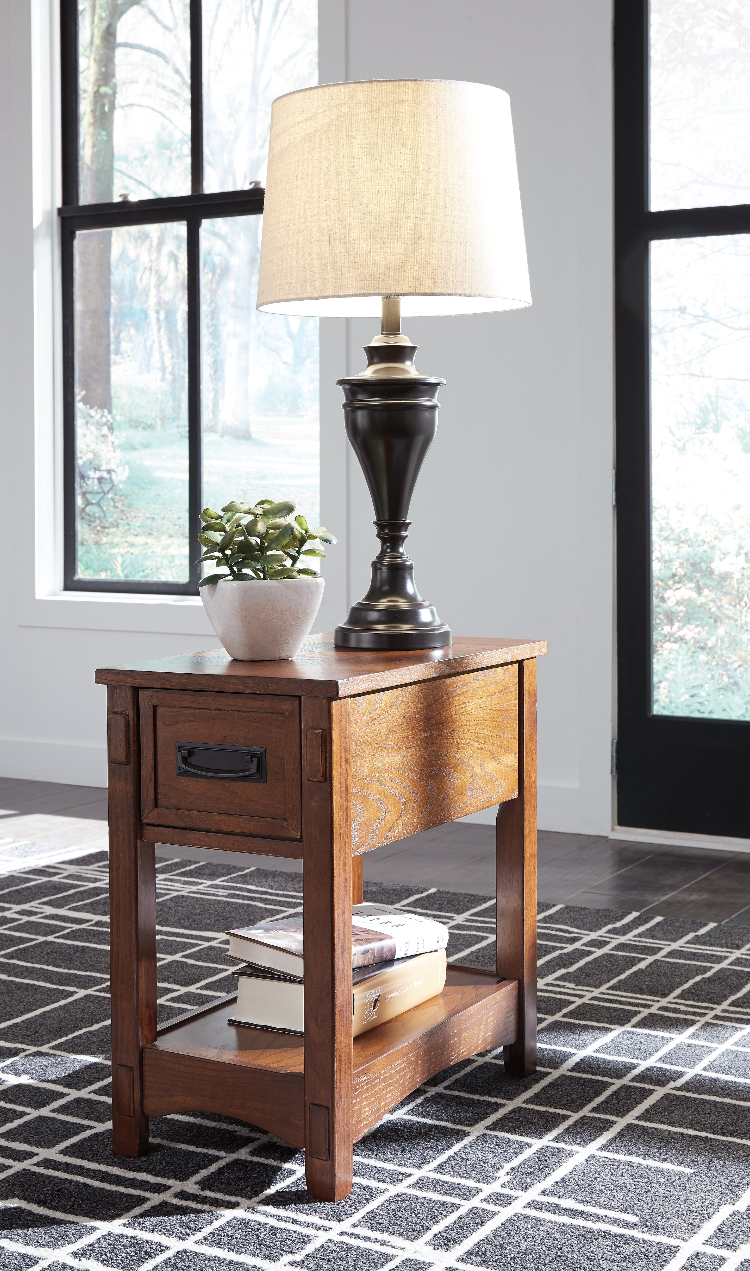 Floridian Furniture - Ashley Furniture - Breegin Chairside End Table - Chair Side End Table / Brown - T007-319