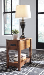 Floridian Furniture - Ashley Furniture - Breegin Chairside End Table - Chair Side End Table / Brown - T007-319