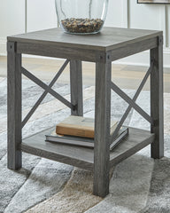 Floridian Furniture - Ashley Furniture - Freedan End Table - Square End Table / Grayish Brown - T175-2