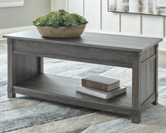 Floridian Furniture - Ashley Furniture - Freedan Lift-Top Coffee Table - Rect Lift Top Cocktail Table / Grayish Brown - T175-9