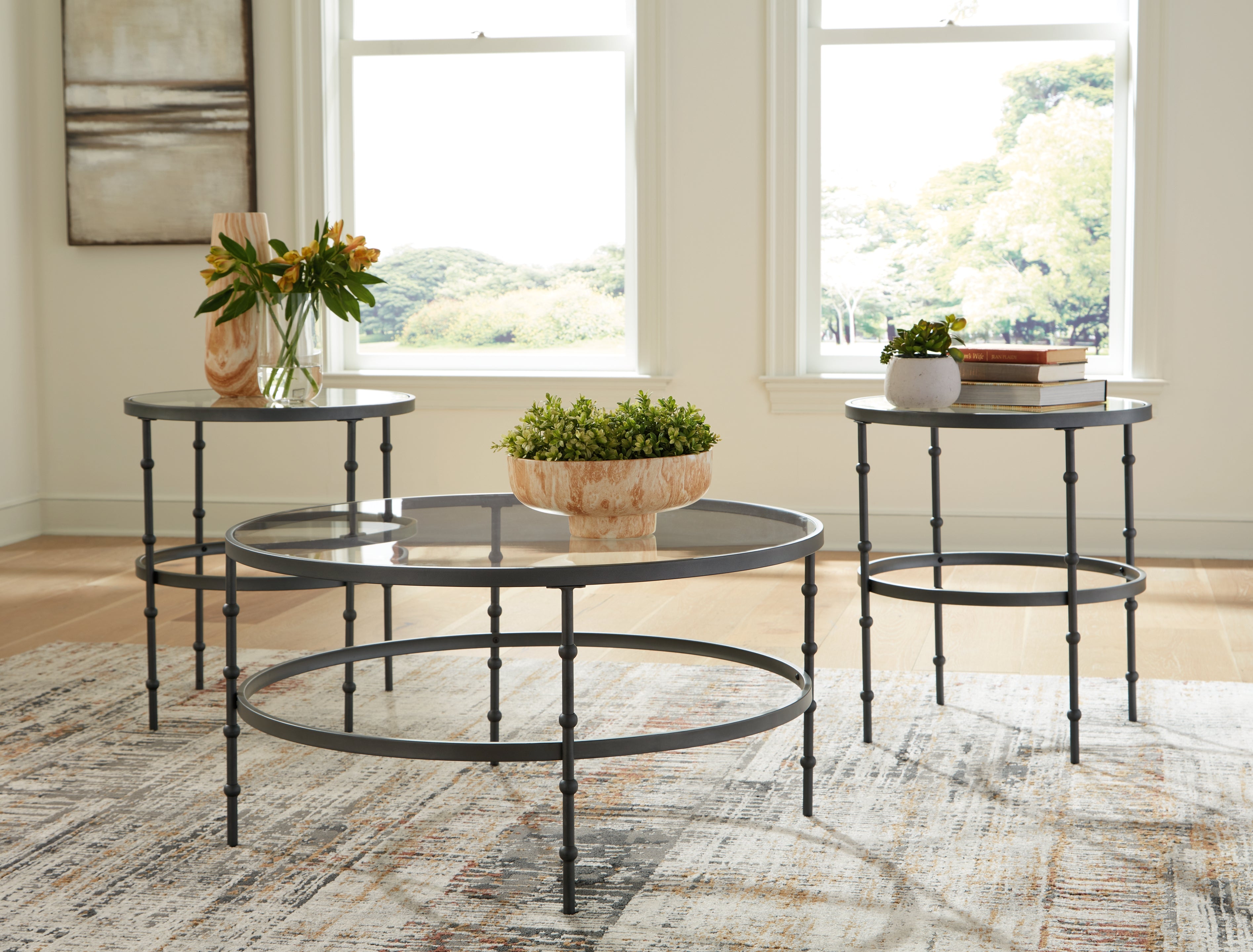 Floridian Furniture - Ashley Furniture - Kellyco Table (Set of 3) - Occasional Table Set (3/CN) / Gunmetal - T246-13