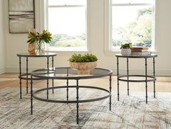 Floridian Furniture - Ashley Furniture - Kellyco Table (Set of 3) - Occasional Table Set (3/CN) / Gunmetal - T246-13