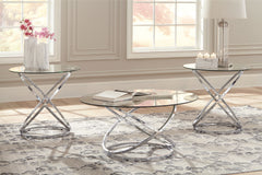 Floridian Furniture - Ashley Furniture - Hollynyx Table (Set of 3) - Occasional Table Set (3/CN) / Chrome Finish - T270-13