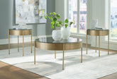 Floridian Furniture - Ashley Furniture - Jettaya Table (Set of 3) - Occasional Table Set (3/CN) / Brushed Brass - T285-13