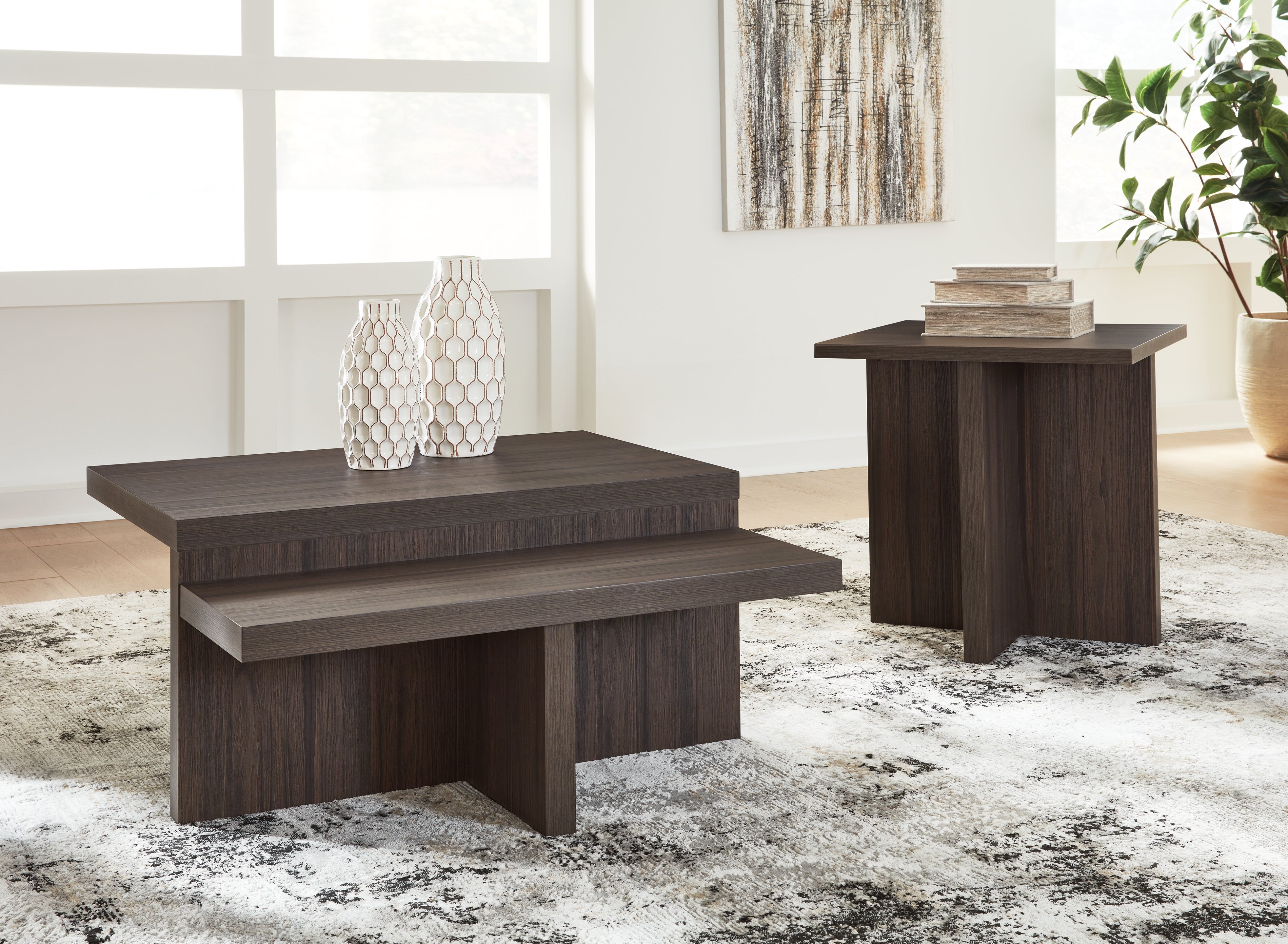 Floridian Furniture - Ashley Furniture - Zendex Table (Set of 2) - Occasional Table Set (Set of 2) / Brown - T304-12
