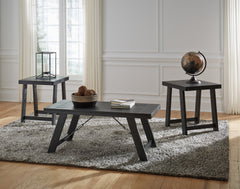 Floridian Furniture - Ashley Furniture - Noorbrook Table (Set of 3) - Occasional Table Set (3/CN) / Black/Pewter - T351-13