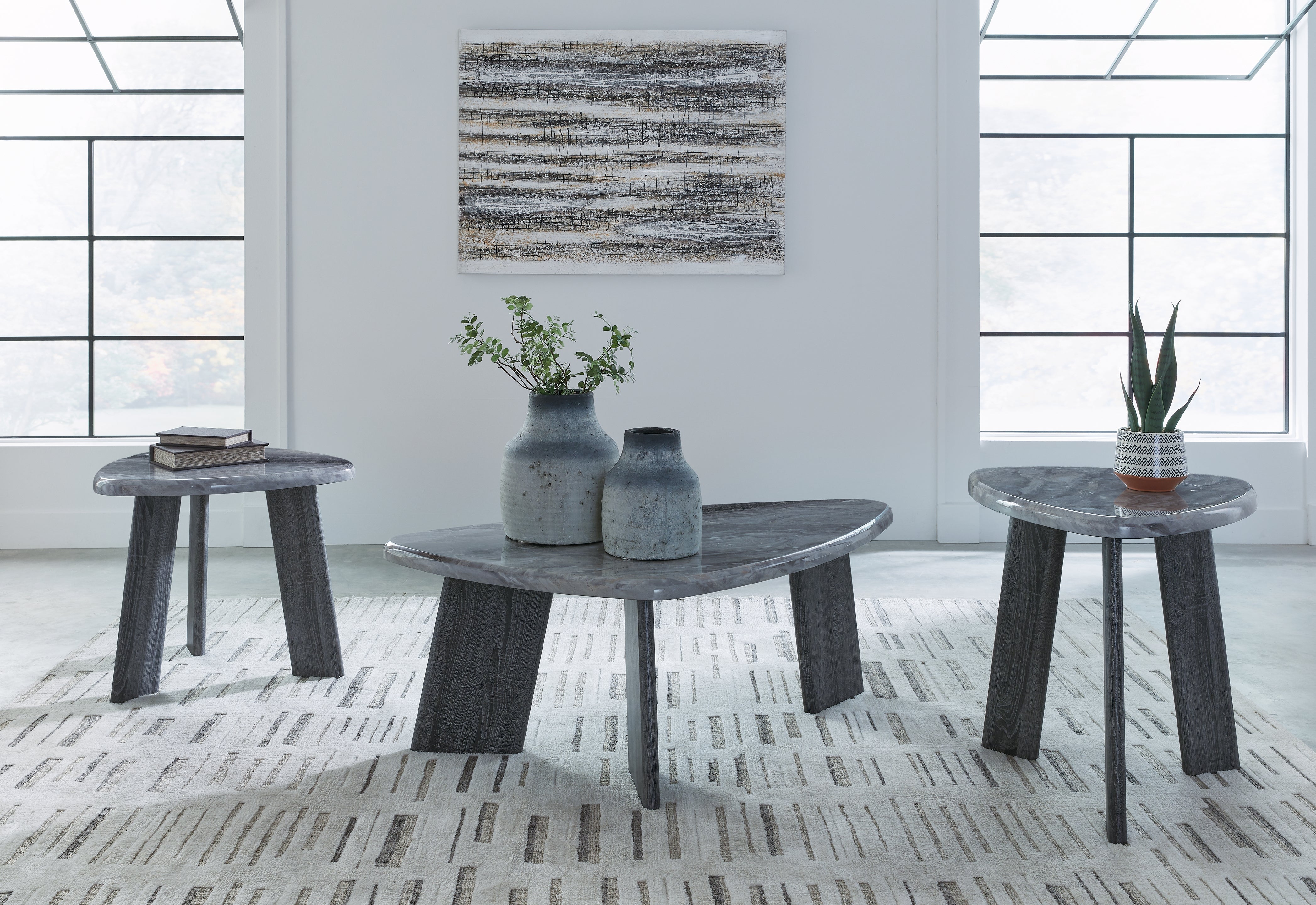 Floridian Furniture - Ashley Furniture - Bluebond Table (Set of 3) - Occasional Table Set (3/CN) / Gray - T390-13