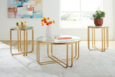 Floridian Furniture - Ashley Furniture - Milloton Table (Set of 3) - Occasional Table Set (3/CN) / Gold - T398-13