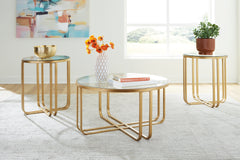 Floridian Furniture - Ashley Furniture - Milloton Table (Set of 3) - Occasional Table Set (3/CN) / Gold - T398-13