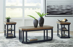 Floridian Furniture - Ashley Furniture - Landocken Table (Set of 3) - Occasional Table Set (3/CN) / Brown/Blue - T402-13