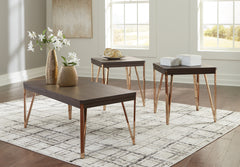 Floridian Furniture - Ashley Furniture - Bandyn Table (Set of 3) - Occasional Table Set (3/CN) / Brown/Champagne - T404-13