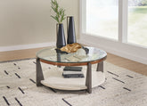 Floridian Furniture - Ashley Furniture - Frazwa Coffee Table - Round Cocktail Table / Multi - T432-8