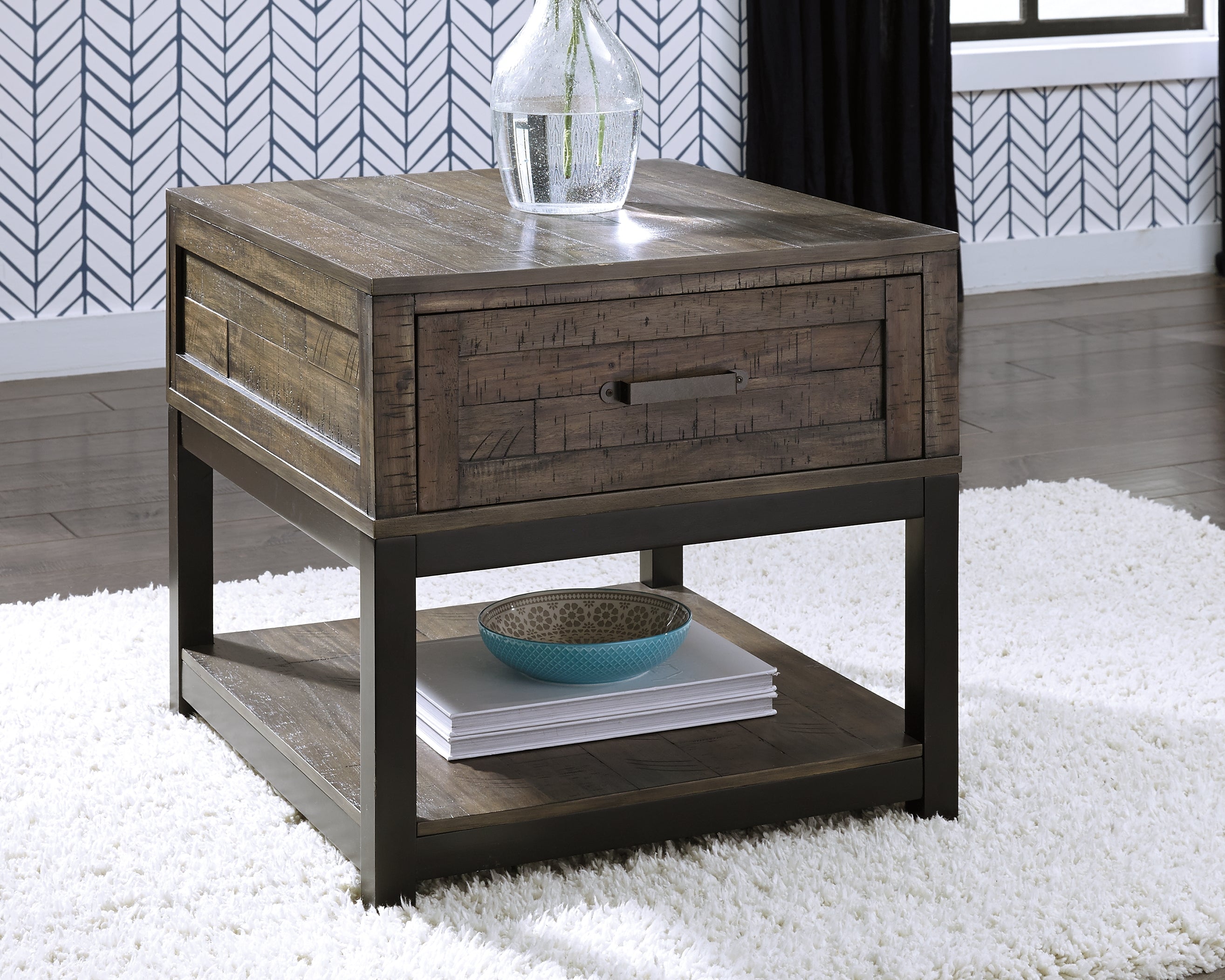 Floridian Furniture - Ashley Furniture - Johurst End Table - Rectangular End Table / Grayish Brown - T444-3