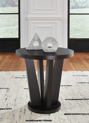 Floridian Furniture - Ashley Furniture - Chasinfield End Table - Round End Table / Dark Brown - T458-6