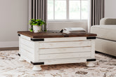 Floridian Furniture - Ashley Furniture - Wystfield Coffee Table - Cocktail Table with Storage / White/Brown - T459-20