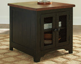 Floridian Furniture - Ashley Furniture - Valebeck End Table - Rectangular End Table / Black/Brown - T468-3