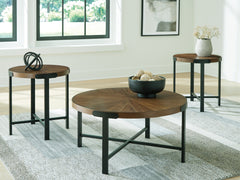 Floridian Furniture - Ashley Furniture - Crosstrail Table (Set of 3) - Occasional Table Set (3/CN) / Brown - T483-13