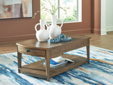 Floridian Furniture - Ashley Furniture - Burkbyer Coffee Table - Rectangular Cocktail Table / Brown - T513-1