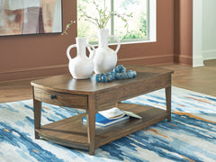 Floridian Furniture - Ashley Furniture - Burkbyer Coffee Table - Rectangular Cocktail Table / Brown - T513-1