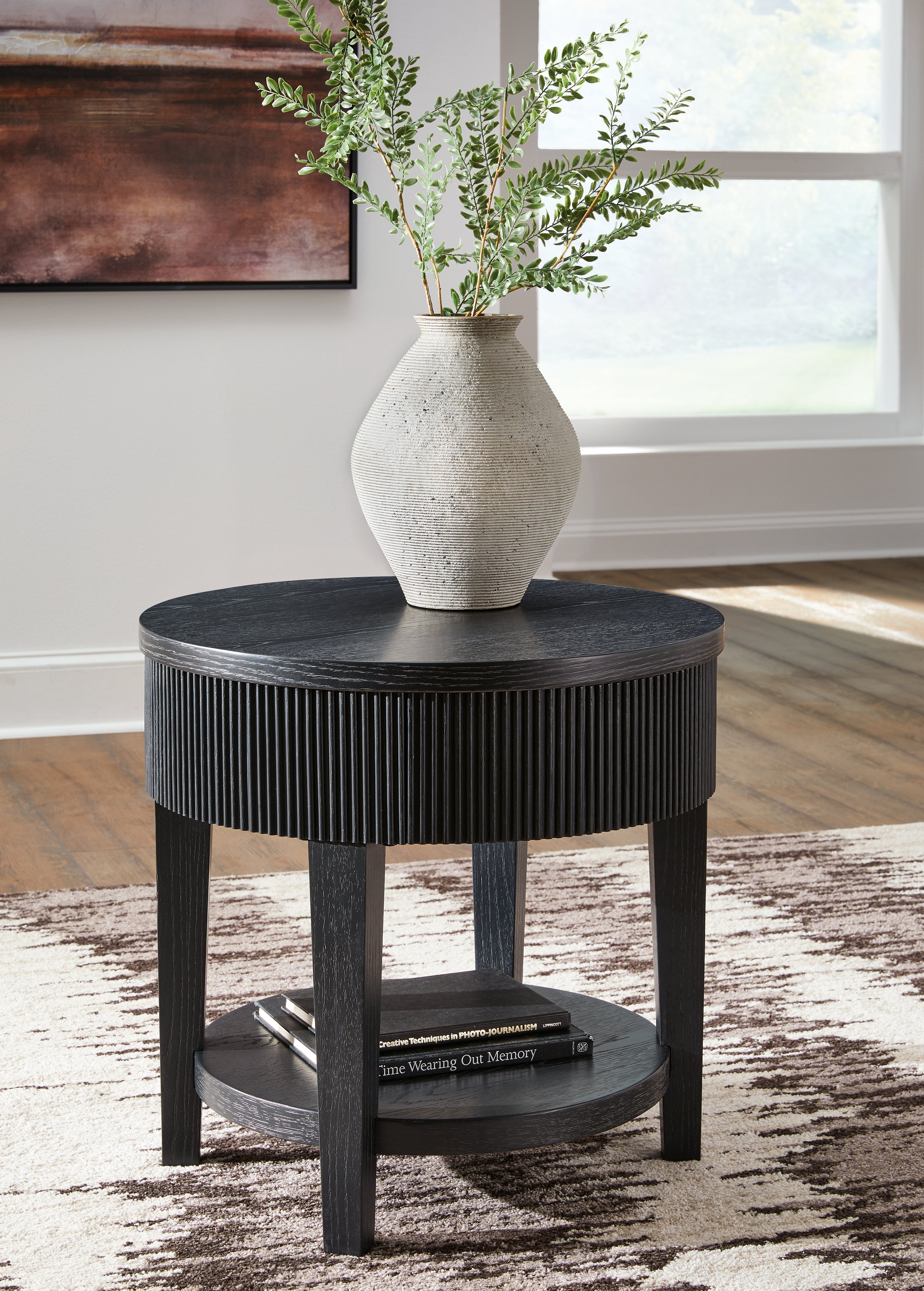 Floridian Furniture - Ashley Furniture - Marstream End Table - Round End Table / Black - T551-6