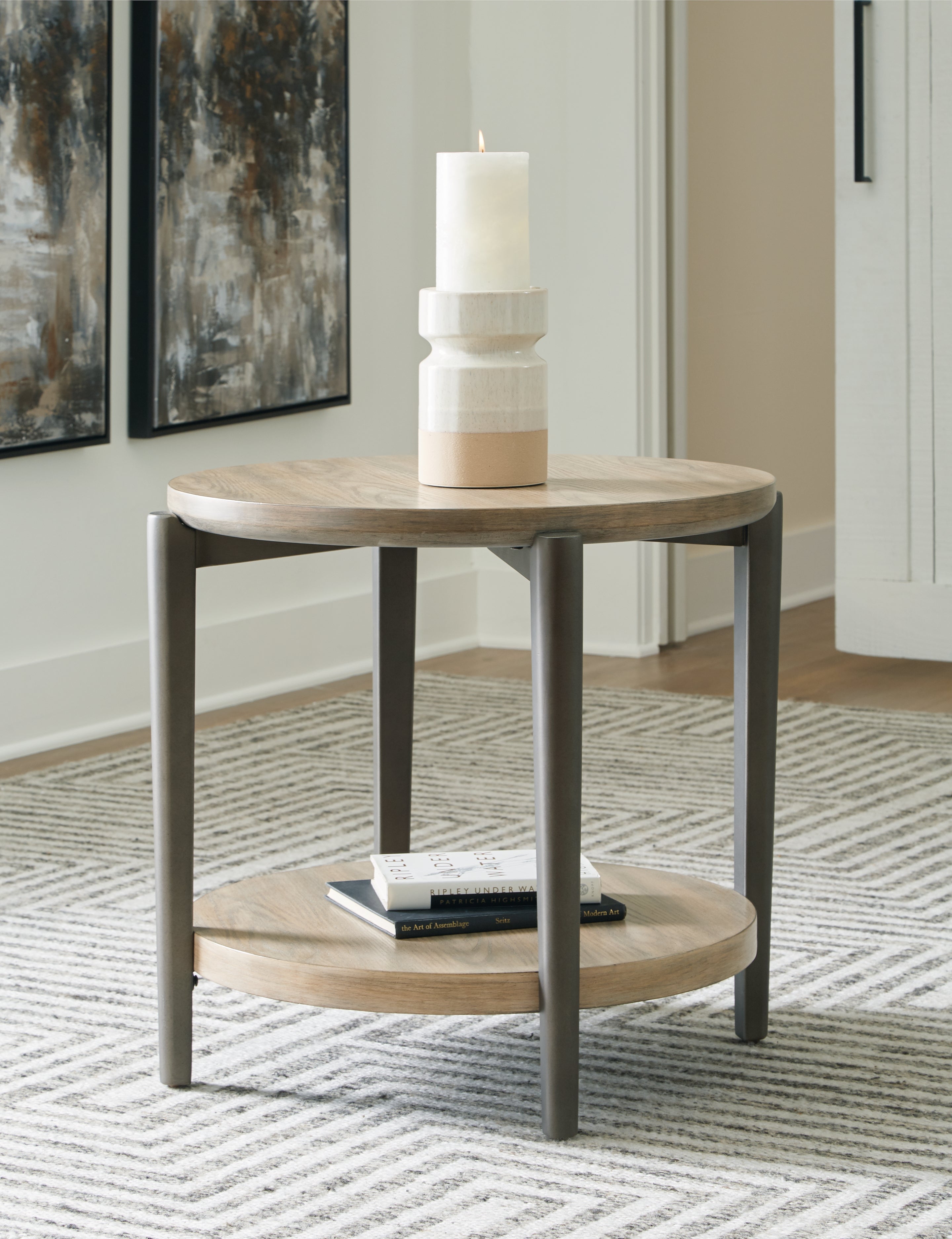 Floridian Furniture - Ashley Furniture - Dyonton End Table - Round End Table / Light Grayish Brown - T574-6