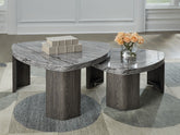 Floridian Furniture - Ashley Furniture - Surmour Stacked Coffee Table - Stacked Cocktail Table / Gray/Brown - T600-0