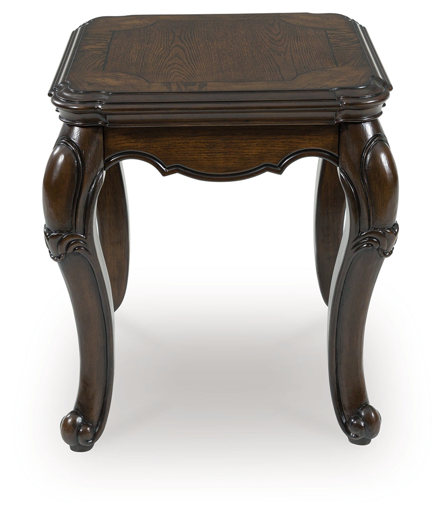 Floridian Furniture - Ashley Furniture - Maylee End Table - Square End Table / Dark Brown - T647-2