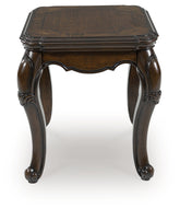 Floridian Furniture - Ashley Furniture - Maylee End Table - Square End Table / Dark Brown - T647-2